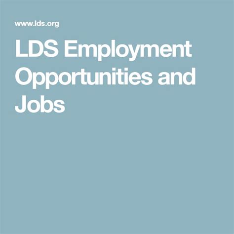 lds employment opportunities